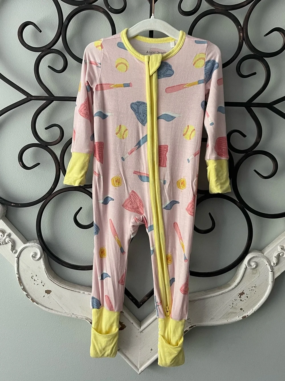 Angel Dear 2 Way Zipper Romper - Softball